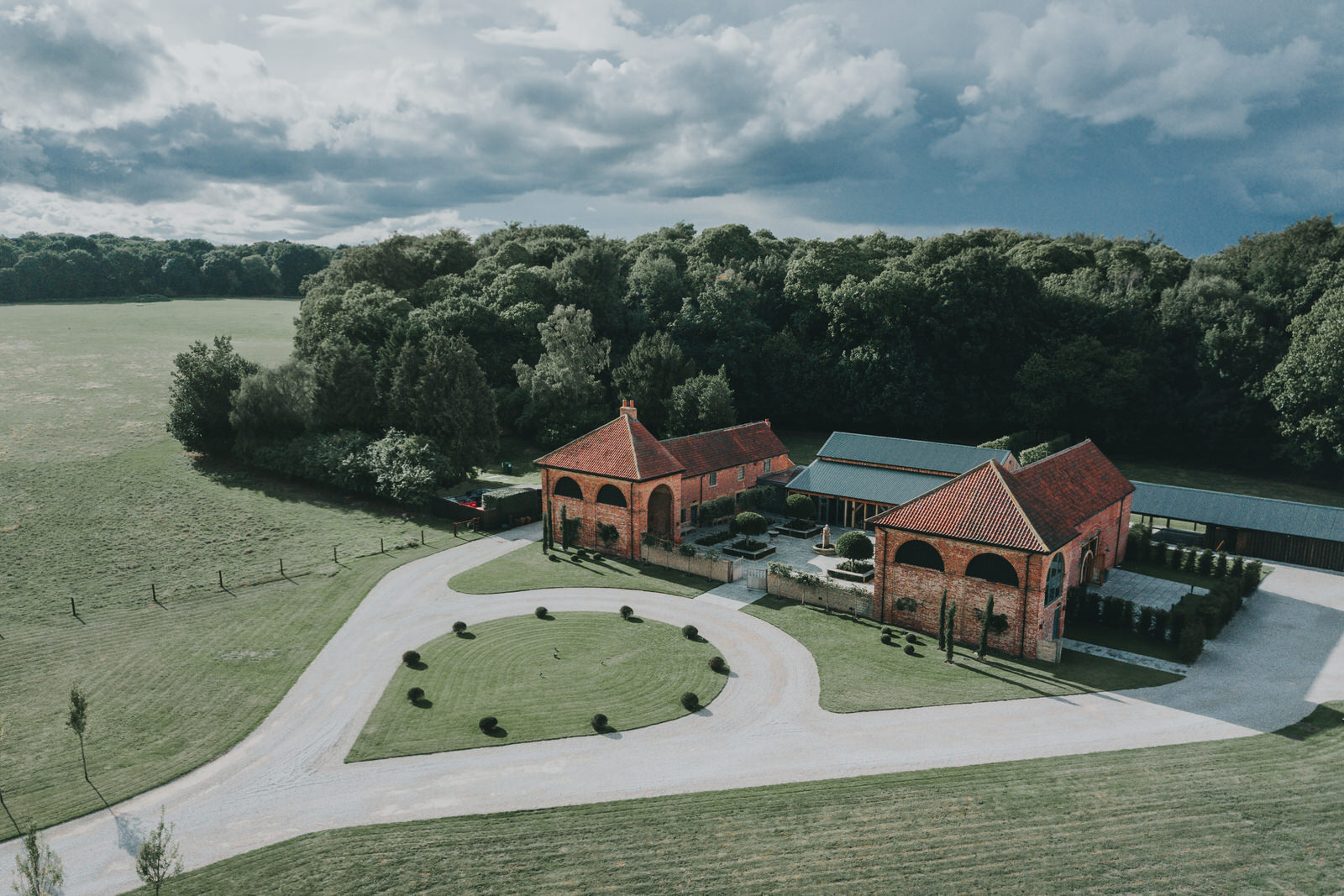 A wedding venue, planted up with mature topiary and hedging from Kingsdown